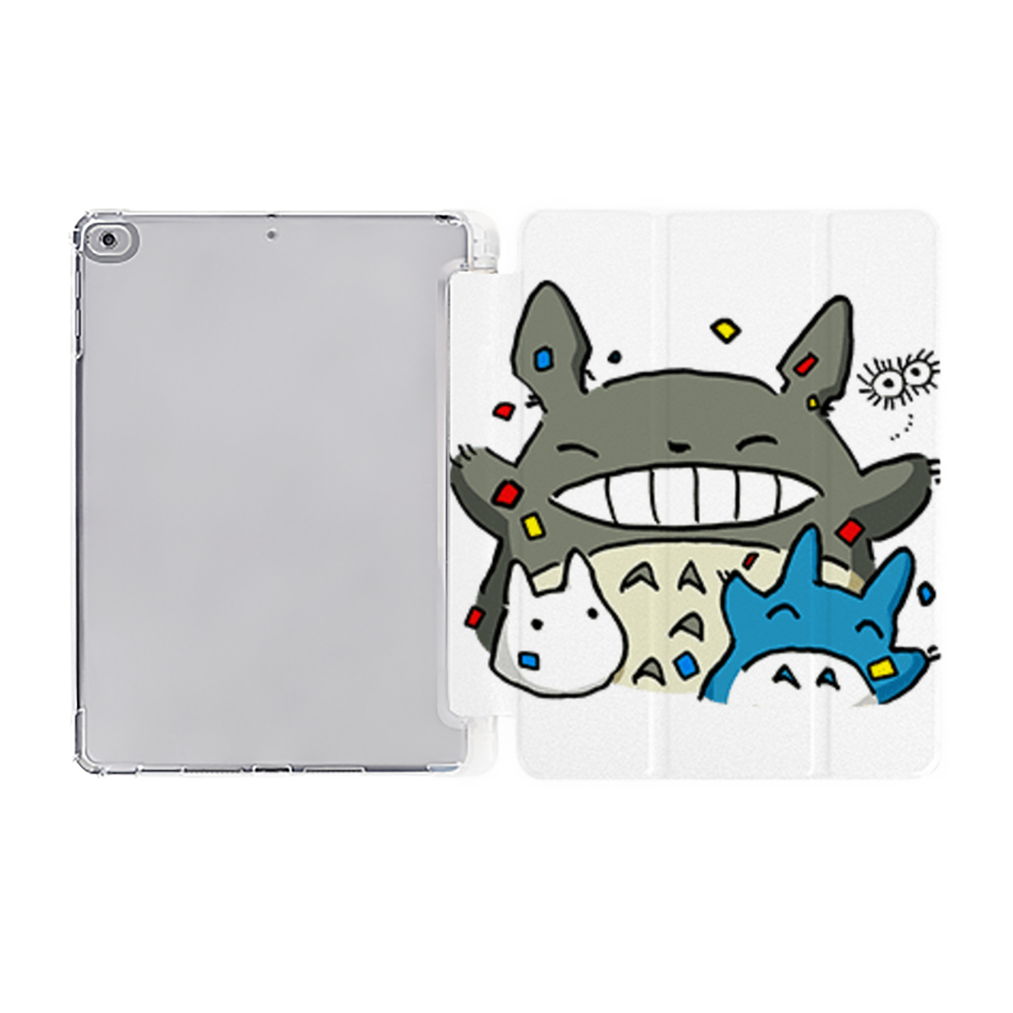 （画像用） となりのトトロ 草壁メイ 草壁サツキ My Neighbor Totoro Satsuki Kusakabe Mei Kusakabe IPad ケース ペン収納付き 三つ折りスタンド PUレザー×シリコン 対応機種9.5/10.5/10.9インチ